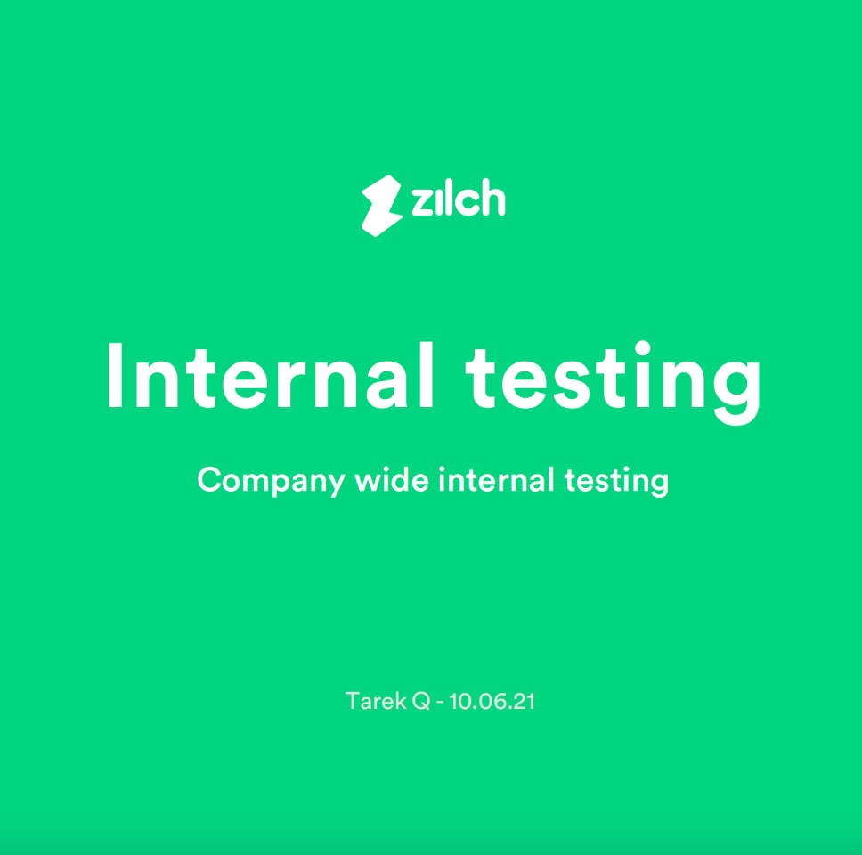 Internal Testing Report