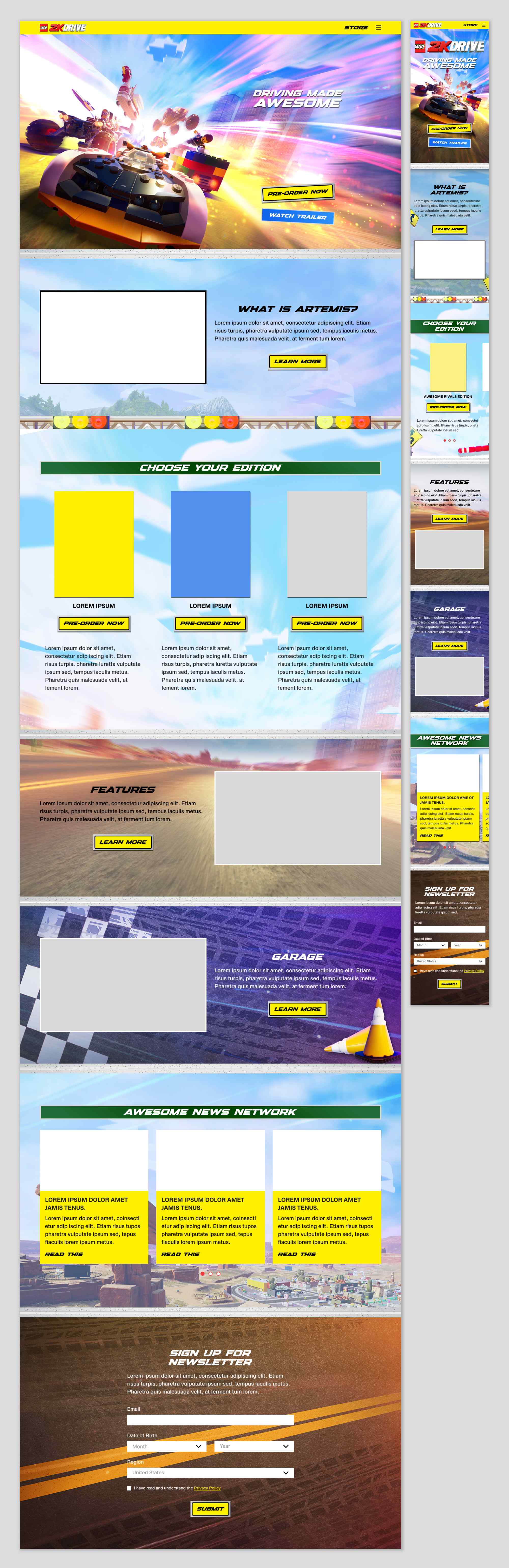 Lego 2K Drive Homepage Design