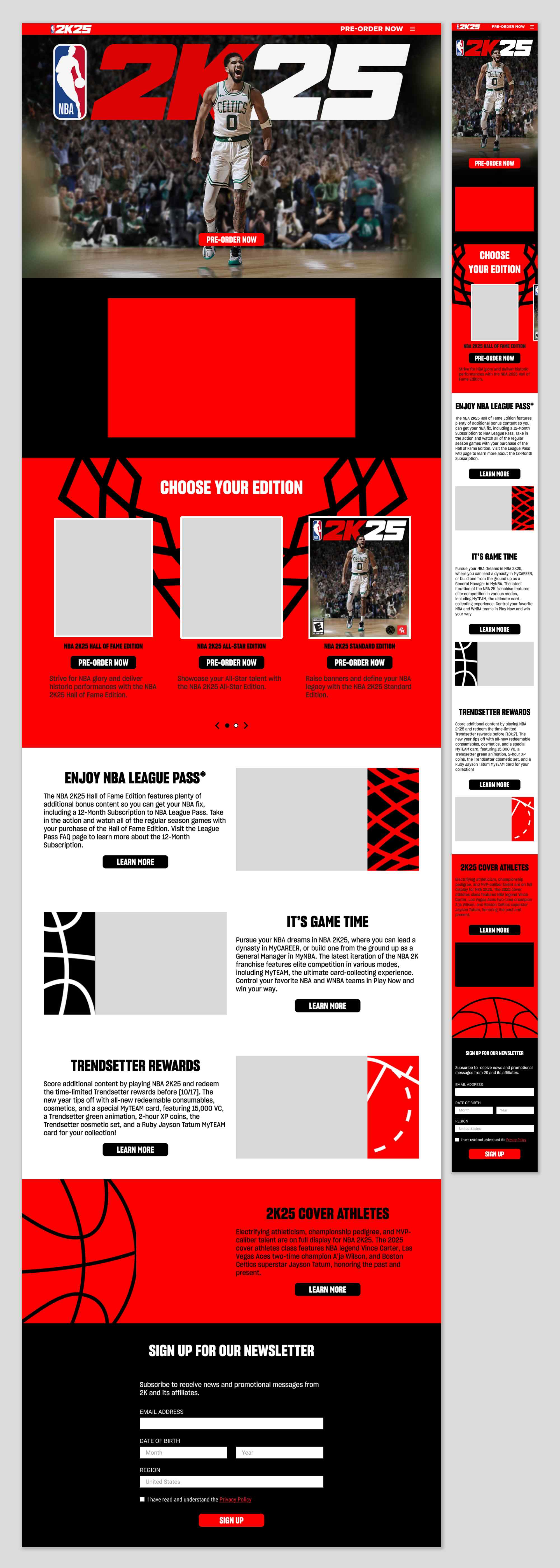 NBA 2K25 Homepage Design