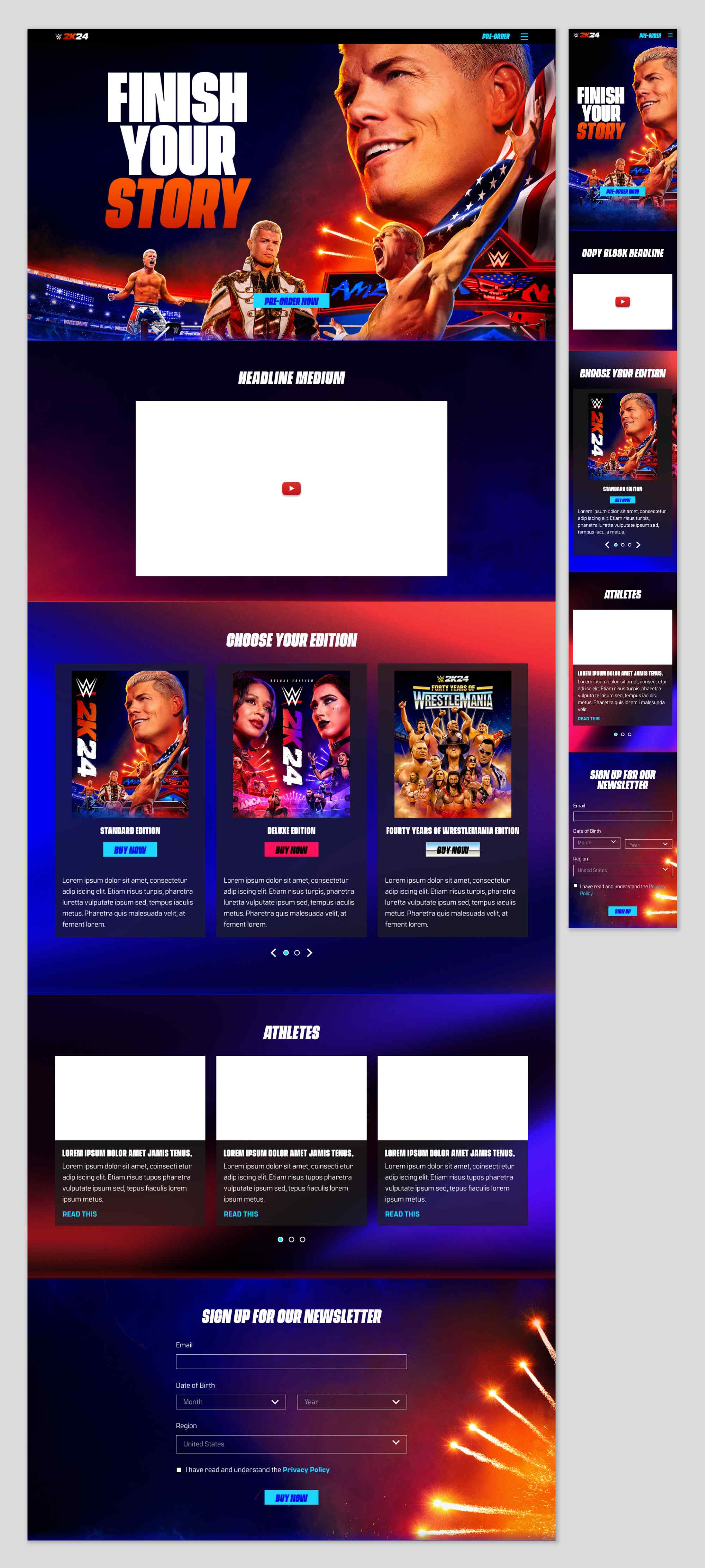 WWE 2K24 Homepage Design