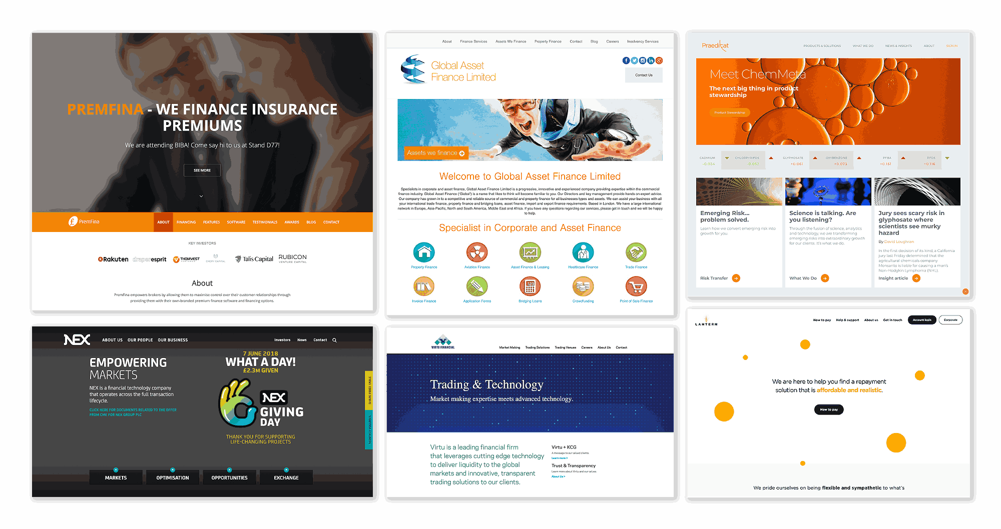 Competitor Homepage Screens